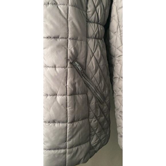 Totes Puffer Coat Weather Stoppers Women M Gray Faux Fur Hood Parka Jacket - Picture 15 of 16